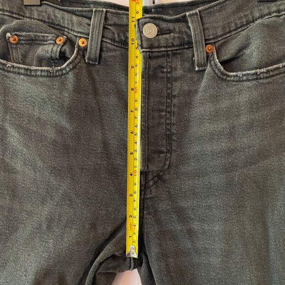 Levi's Women's size 29 Wedgie Straight Black Gray Button Fly High Waisted Jeans - Picture 13 of 14